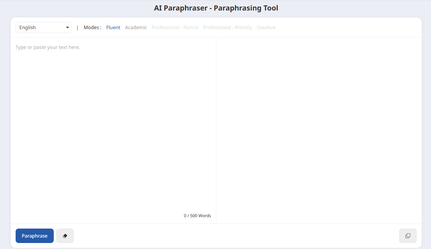 Wordvice AI Paraphraser Page