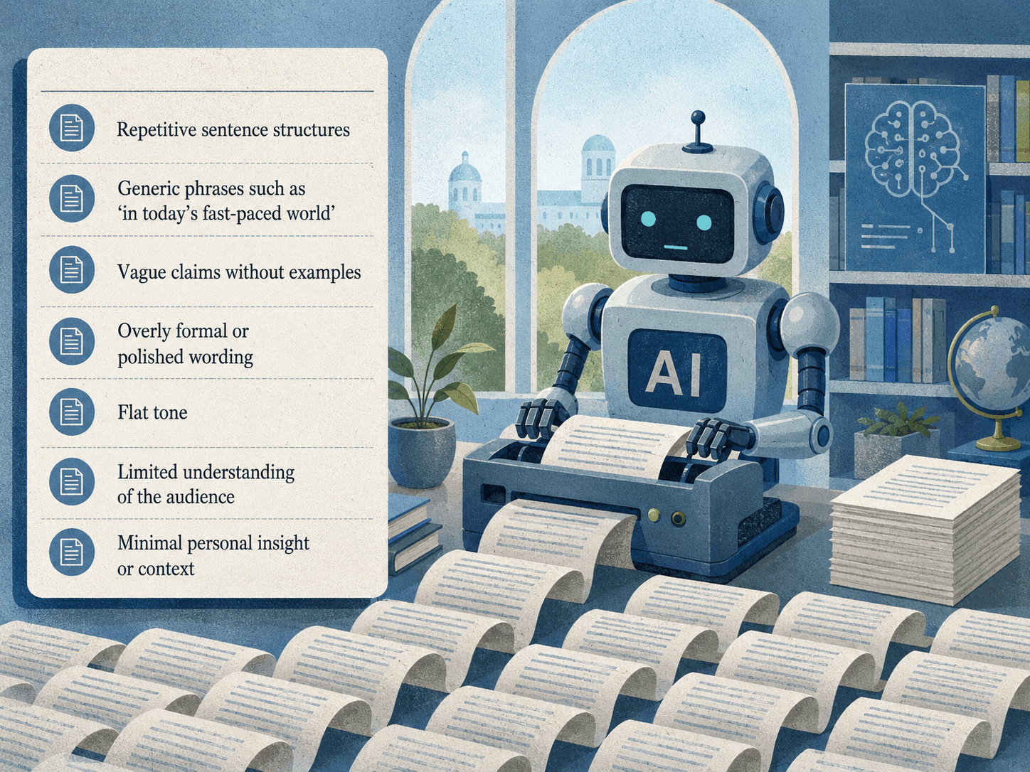 a robot writing contents
