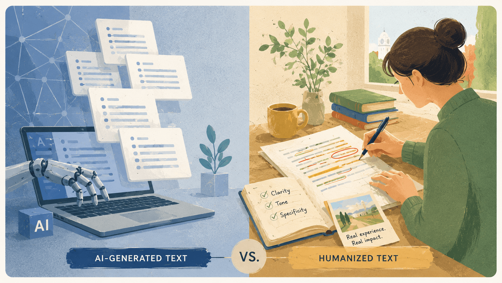 Robot vs Human writing contents