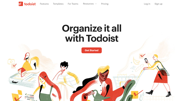 Todoist app homepage image